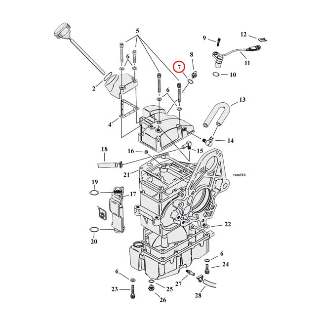 Cometic, O-ring neutral switch / oil pump / crankcase