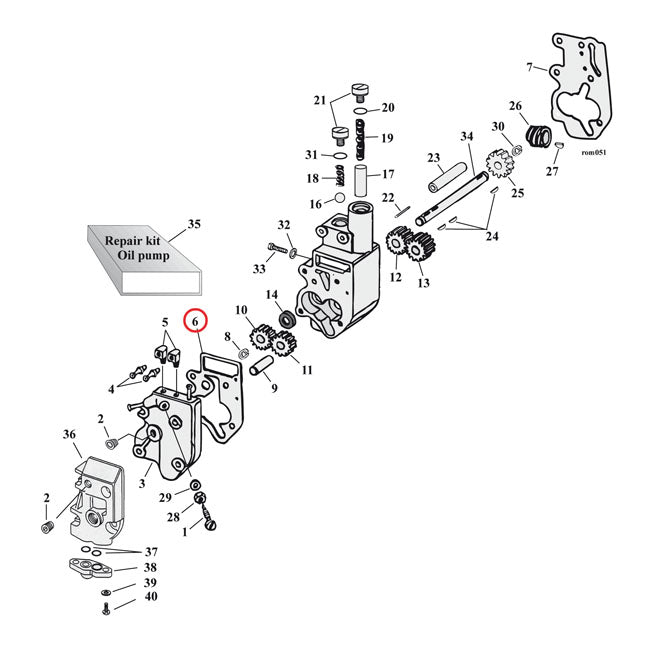 Cometic, oil pump body to cover gasket 010" Fiber