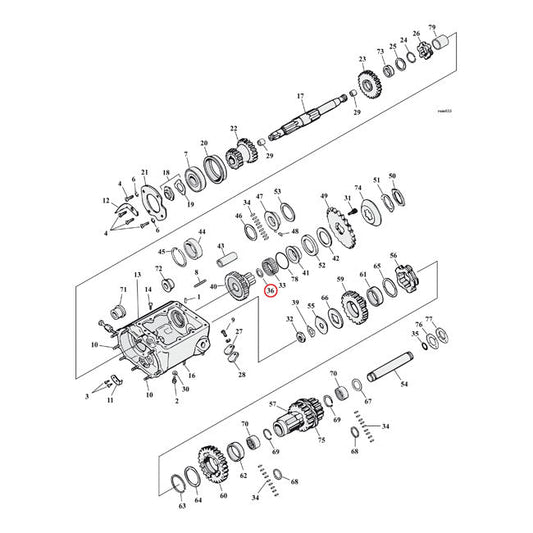 Cometic, oil seal transmission main drive gear. 4th gear