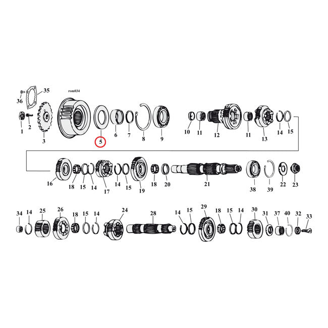 Cometic oil seal, transmission main shaft