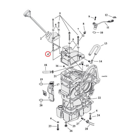 Cometic, gasket transmission oil spout (filler). Fiber