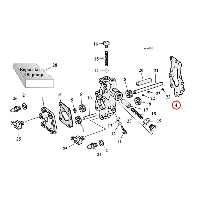 Cometic, oil pump body to case gasket Fiber