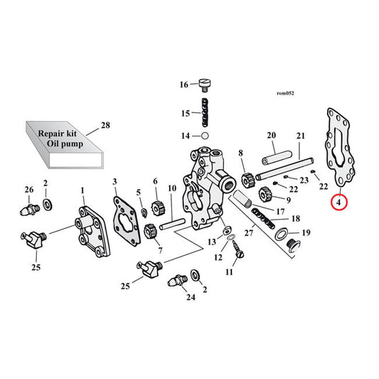 Cometic, oil pump body to case gasket Fiber