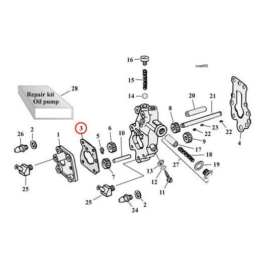 Cometic, oil pump body to cover gasket