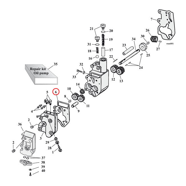 Cometic, oil pump body to cover gasket 010" Fiber