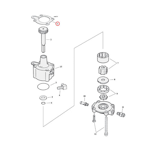 Cometic, oil pump body to case gasket Fiber