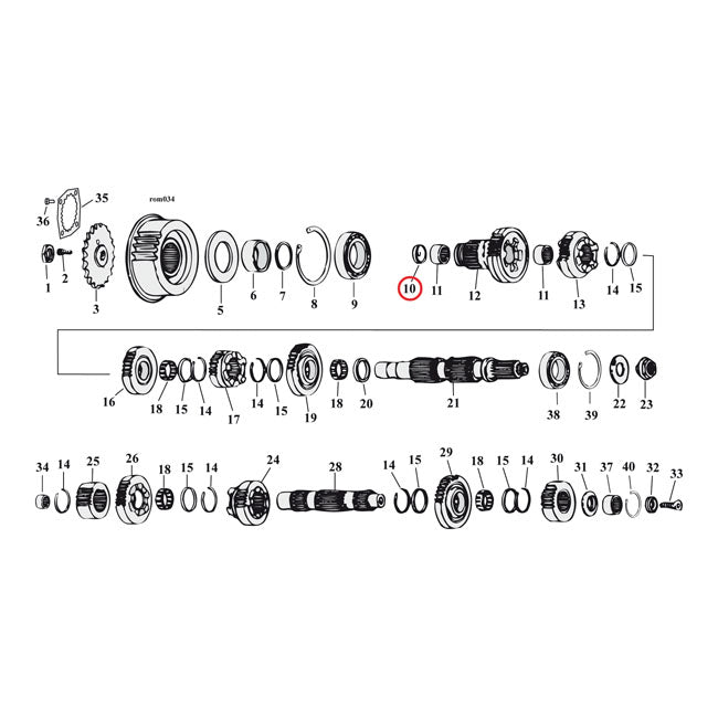 Cometic oil seal, main drive gear end