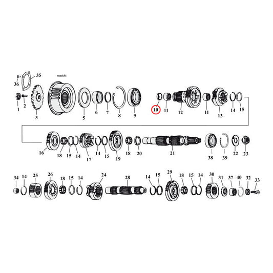 Cometic oil seal, main drive gear end