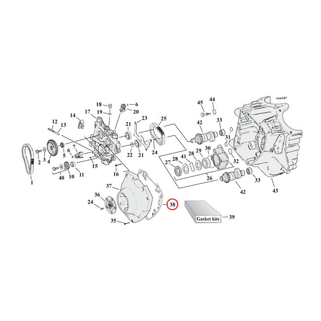 Cometic, cam cover gasket. .032" AFM