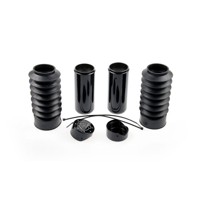 Cult-Werk, 6-piece fork tube cover kit Gloss black Logo