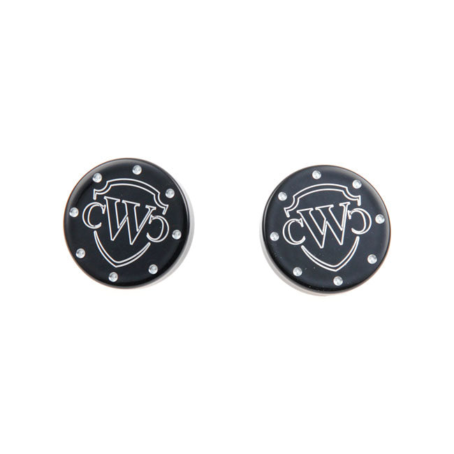 Cult-Werk, front axle cover kit. Gloss black with logo