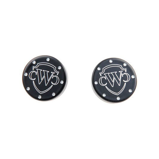 Cult-Werk, front axle cover kit. Gloss black with logo