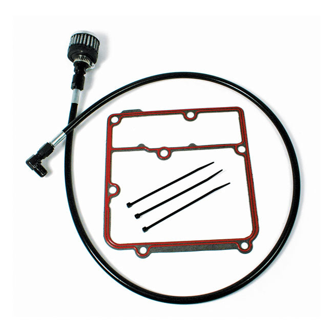 Feuling, oil tank breather kit Black