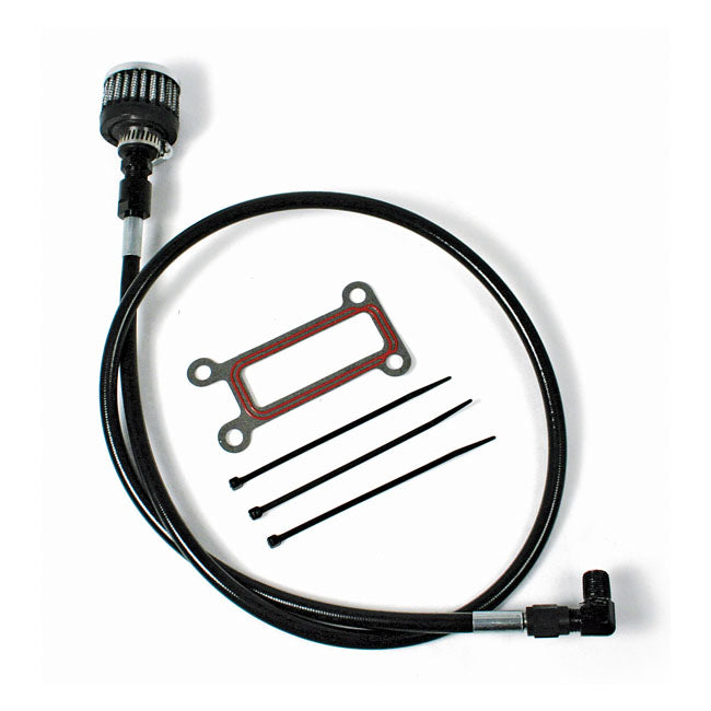 Feuling, oil tank breather kit Black