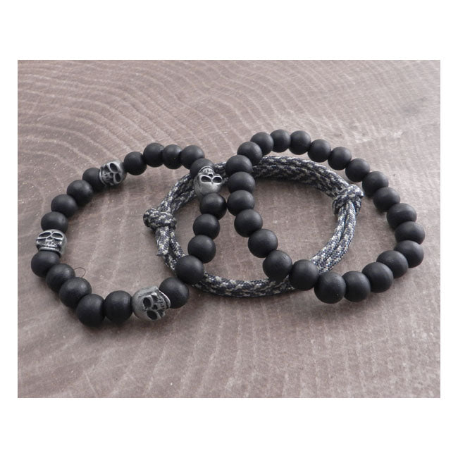 AmiGaz paracord & skull bead bracelet set
