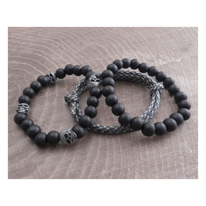 AmiGaz paracord & skull bead bracelet set