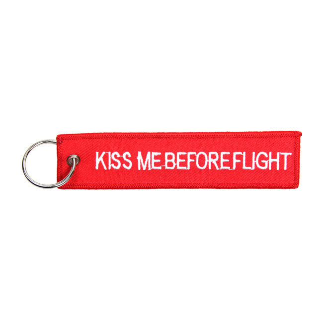 Kiss Me Before Flight keychain