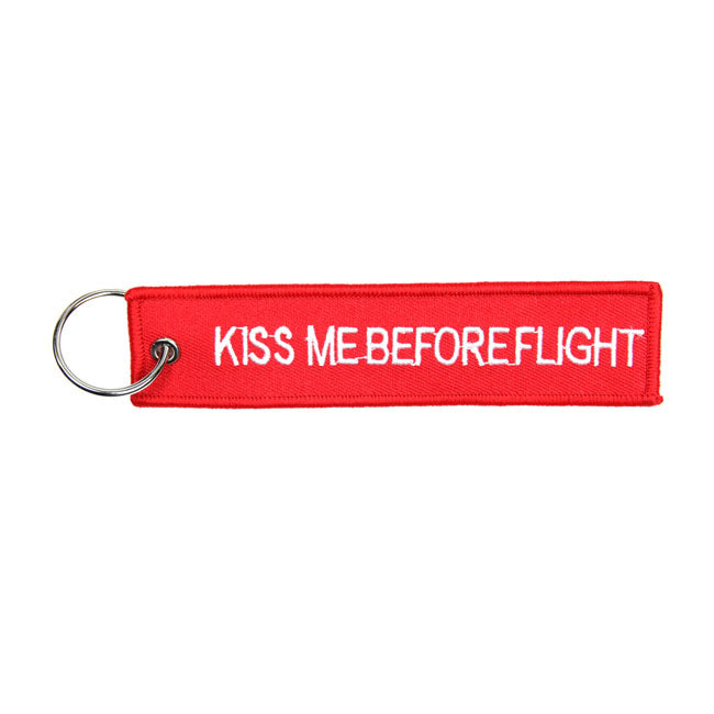 Kiss Me Before Flight keychain