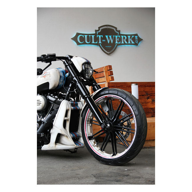 Cult-Werk, 6-piece fork tube cover kit. Gloss black