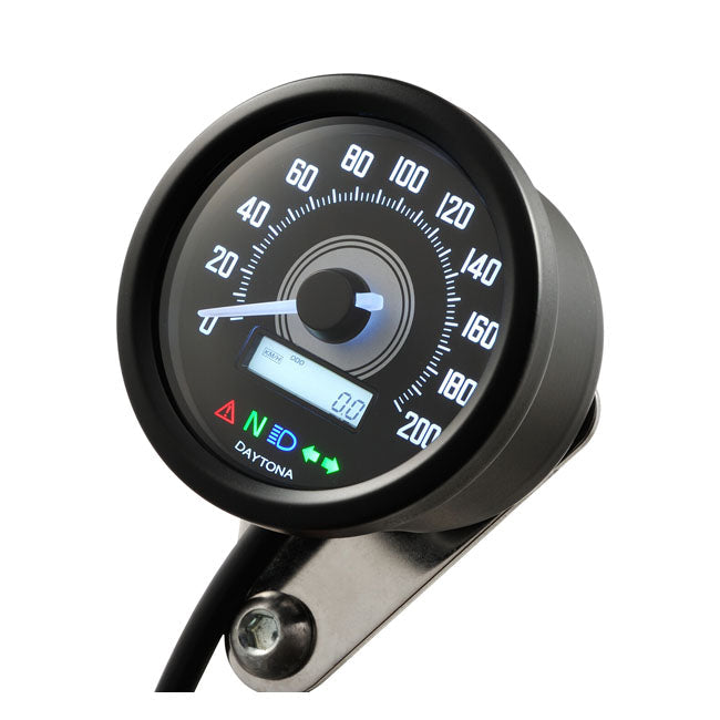 Daytona, Velona 60mm speedometer black 200kmh