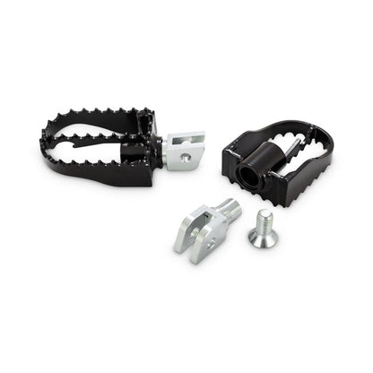 Burly, MX style passenger foot pegs. Black
