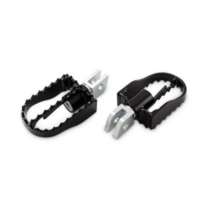 Burly, MX style passenger foot pegs. Black