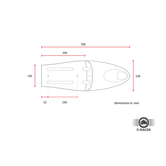 C-Racer universal Long Classic B seat dark brown