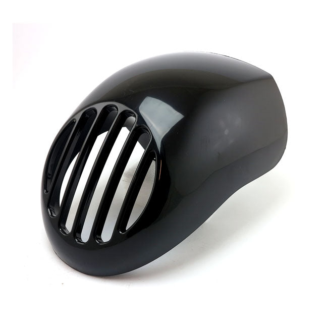 Upper headlamp fly fairing with integrated headlamp grill