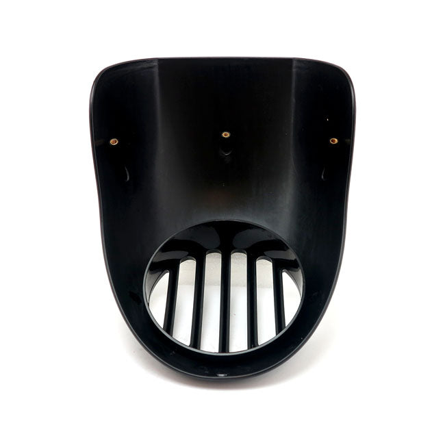 Upper headlamp fly fairing with integrated headlamp grill