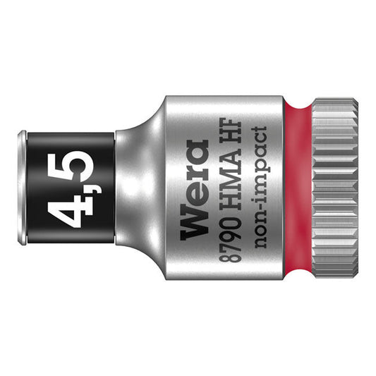 Wera Zyklop 1/4" socket with holding function - Metric 4.5