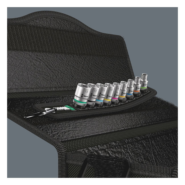 Wera socket belt with 1/4" drive hex sockets - Metric