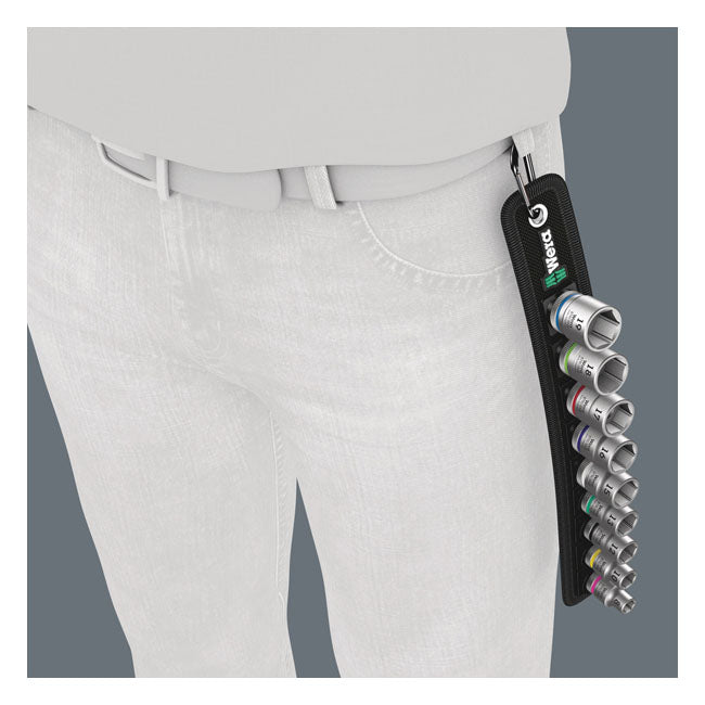Wera socket belt with 3/8" drive hex sockets - Metric