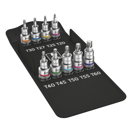 Wera Zyklop 1/2" drive Torx socket bit set holding function