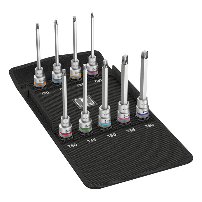 Wera Zyklop 1/2" drive extended Torx® socket bit set