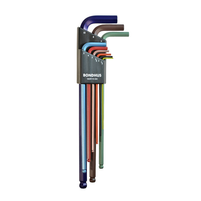 Bondhus, ColorGuard™ allen head/ball-end L-wrench set metric
