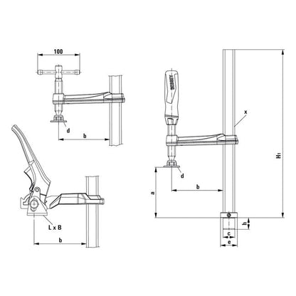 Bessey, clamping element for welding tables TWV