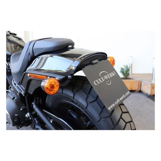 Cult-Werk, center license plate bracket. Black