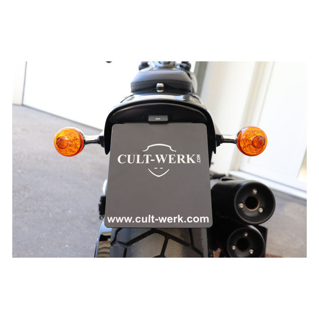 Cult-Werk, center license plate bracket. Black