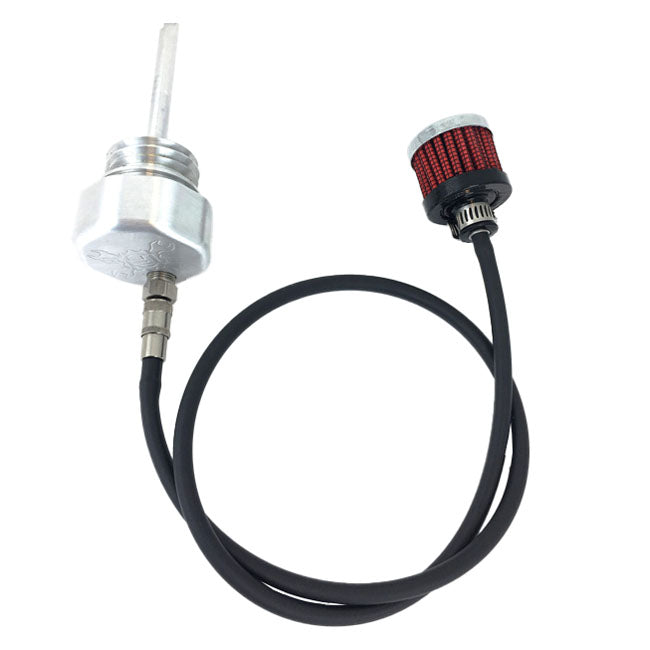 Feuling, oil tank breather kit vented dipstick Pol cap