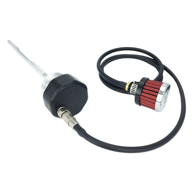 Feuling, oil tank breather kit vented dipstick Black cap