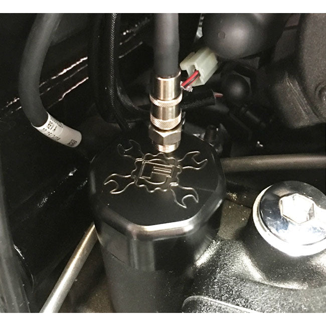 Feuling, oil tank breather kit vented dipstick Black cap