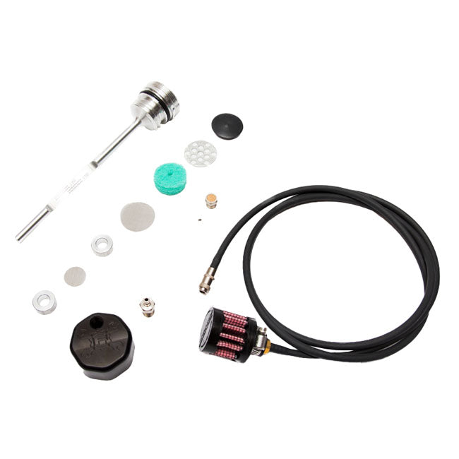 Feuling, oil tank breather kit vented dipstick Black cap