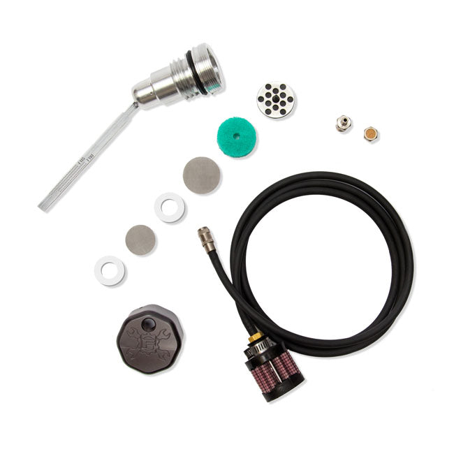 Feuling, oil tank breather kit vented dipstick Black cap