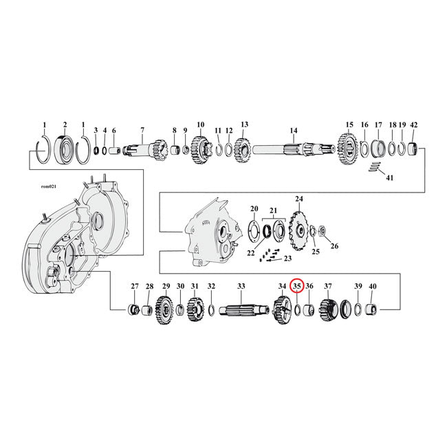 Thrust washer, countershaft 1st gear .056"