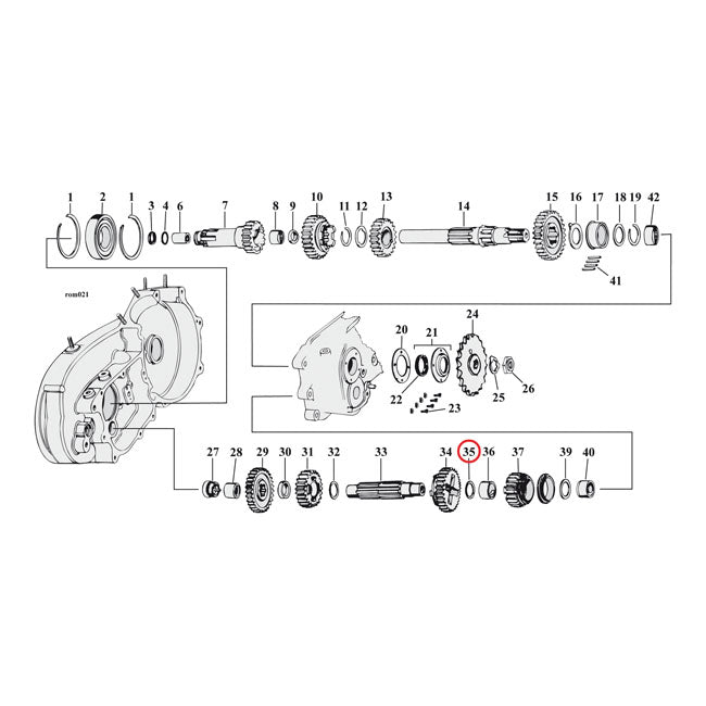 Thrust washer, countershaft 1st gear .080"