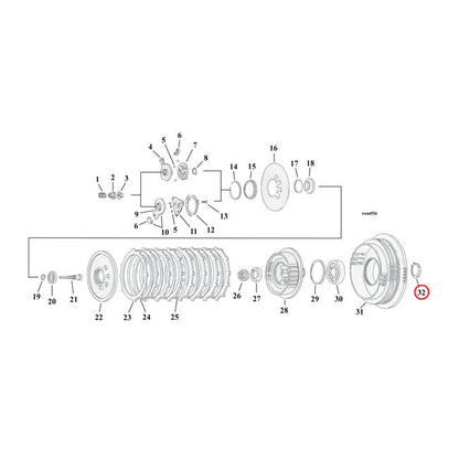 Retaining ring, clutch bearing