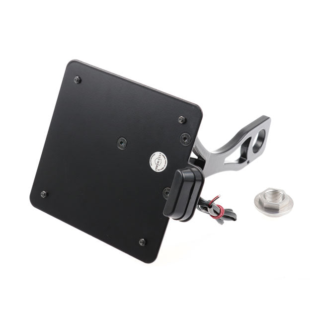 Cult-Werk, side mount license plate bracket, black Italy