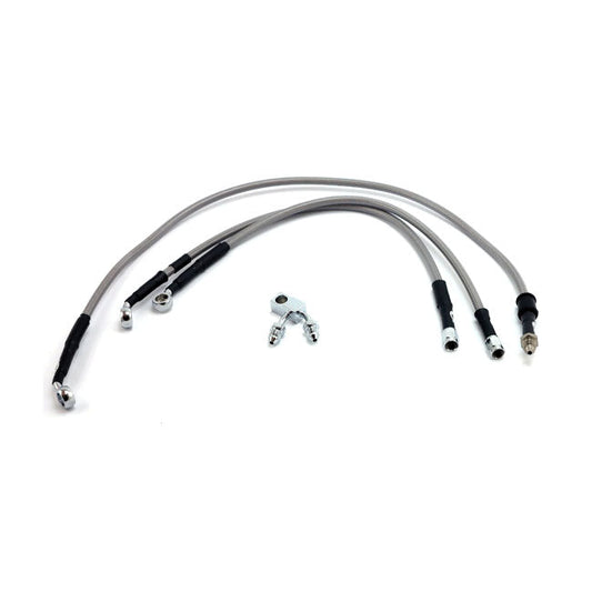 MCS by Goodridge brake line front, stainless clear coated