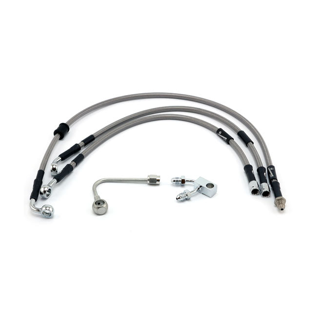 MCS by Goodridge brake line front, stainless clear coated