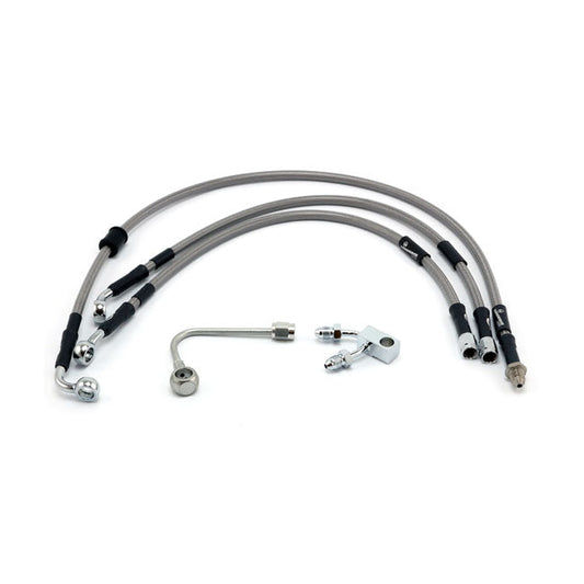 MCS by Goodridge brake line front, stainless clear coated